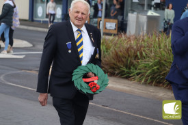 Mortlake Returned and Service League sub-branch president Merv Hampson was among those to take part in the march.
