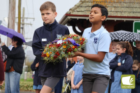 St Thomas’ Primary School students laid a wreath.