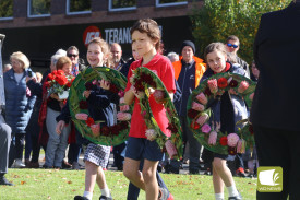Hampden Specialist School students designed their own wreaths to lay in Terang.