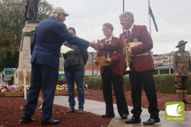 Camperdown RSL sub-branch president Kevin Murray thanked the Camperdown Lakes and Craters Band for their ongoing participation in the Anzac Day ceremony each year.