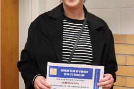 Cobdenhealth chief executive officer Sue Fleming received a donation of $3000 to support the health service.