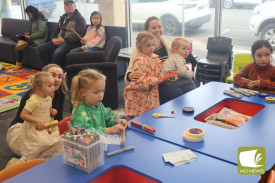 Children enjoyed the opportunity to create their own instruments from recycled materials.