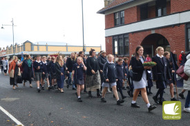 Solemn occasion: Residents turned out in force to remember Australian servicemen and servicewomen.