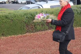 Laying wreathes: A wide variety of community groups laid wreathes at the foot of the memorial in Camperdown.