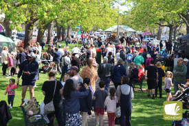 Busy day: The festival drew perhaps its largest crowd yet.