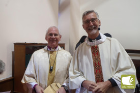A holy milestone: Bishop Mark Burton joined Reverend Matthew Jones in celebrating the St Paul’s Anglican Church building’s 160th anniversary.