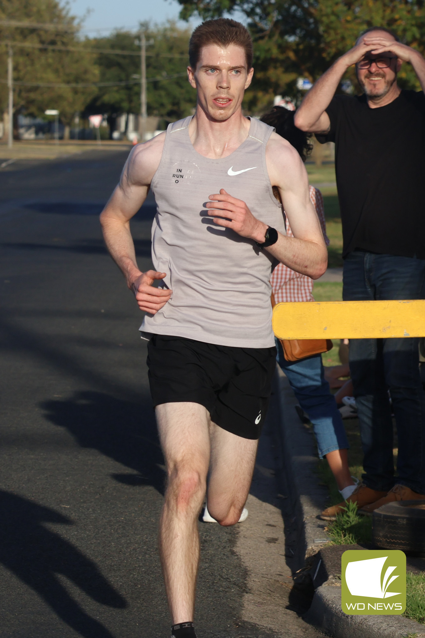 Warrnambool’s Tom Hynes earned his fifth victory in the Terang and District Lions Club Noorat to Terang Fun Run and Walk after a four-year absence.