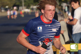 Bloods gun Tyler Vickers was among the footballers taking part in the run as part of a pre-season training tradition.