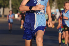 St Thomas’ Primary School students battled it out at the finish line.
