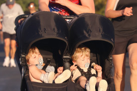 Prams were a common sight for mothers, fathers and grandparents taking part in this year’s event.