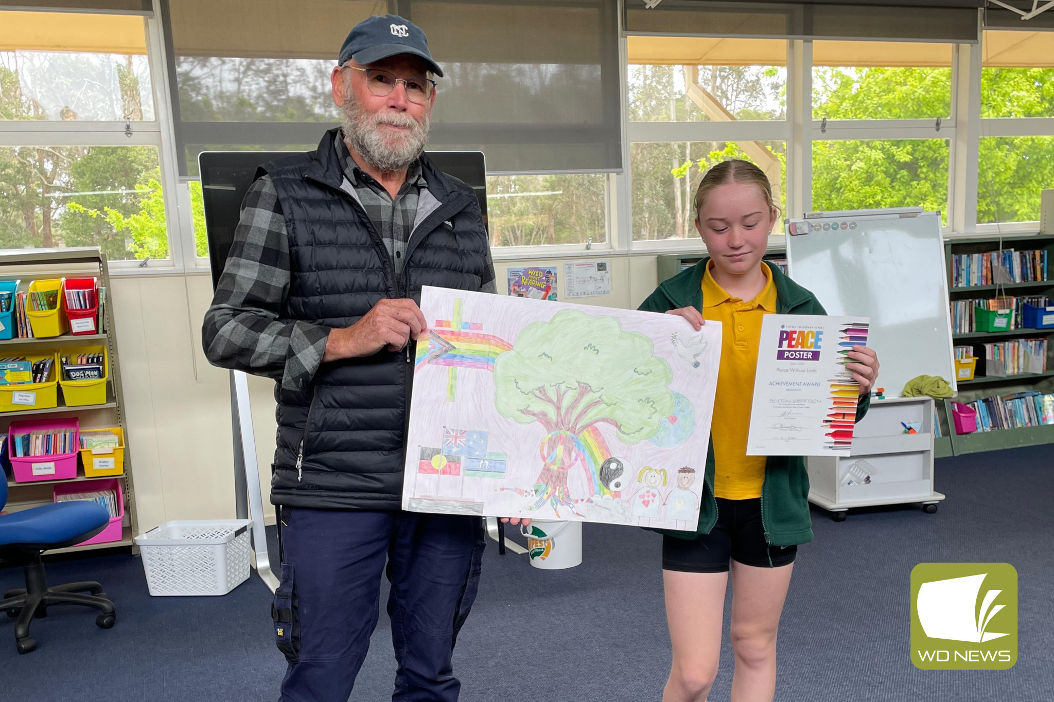 Respect: Simpson Primary School’s Peyton Roberts with her winning entry.