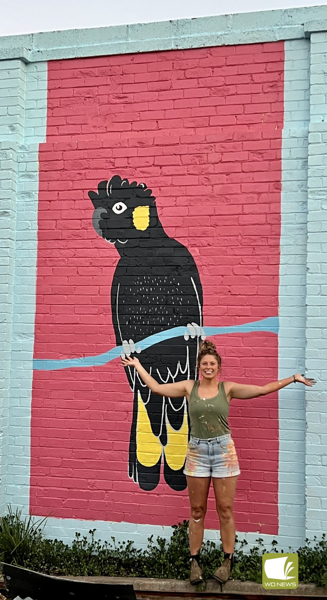 Eye catching piece: Timboon artist Katherine Fox has completed a mural in Timboon which will form part of a new initiative.
