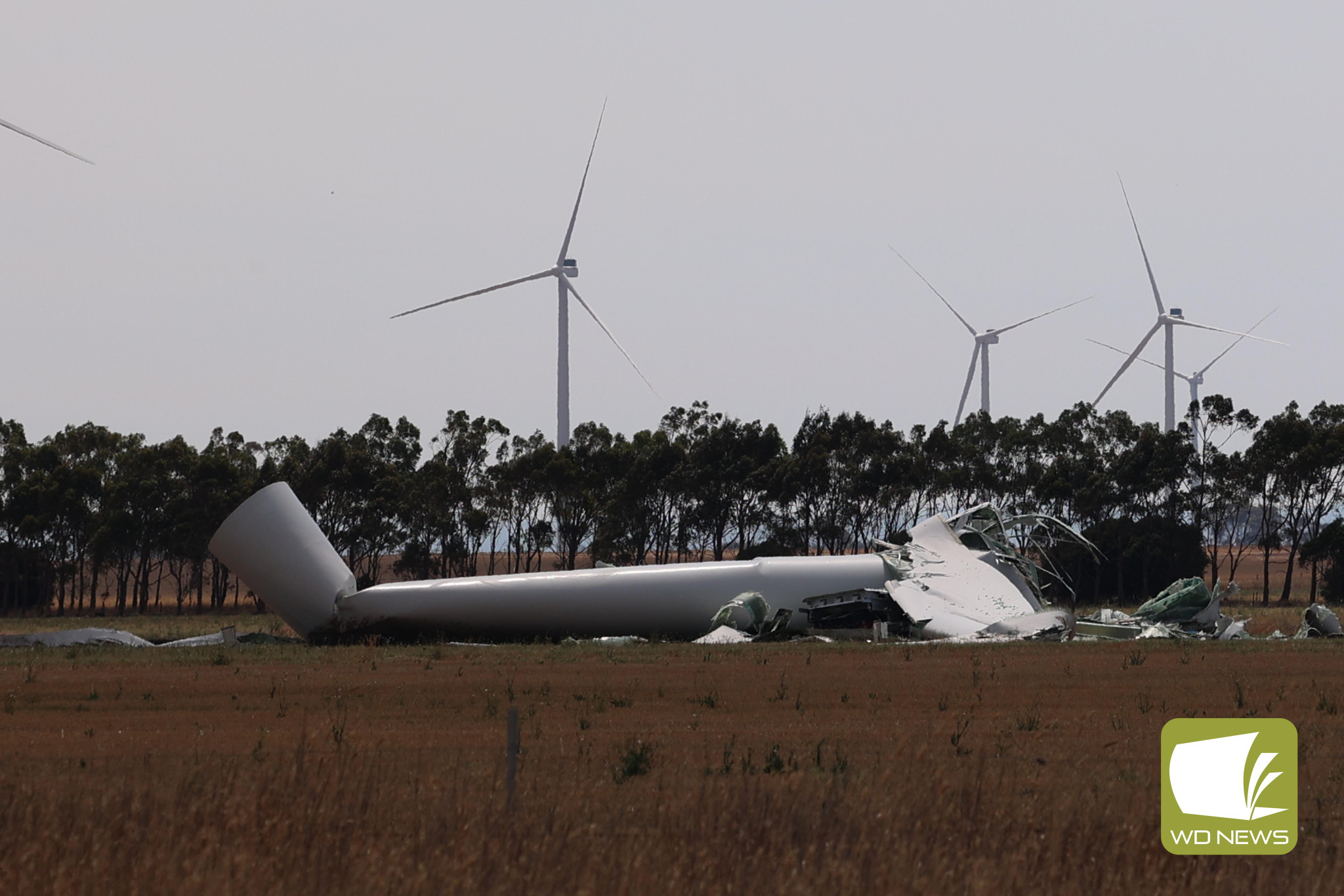 Broken: The cause of an incident which saw the blades, hub and nacelle of a wind turbine fall this week is under investigation