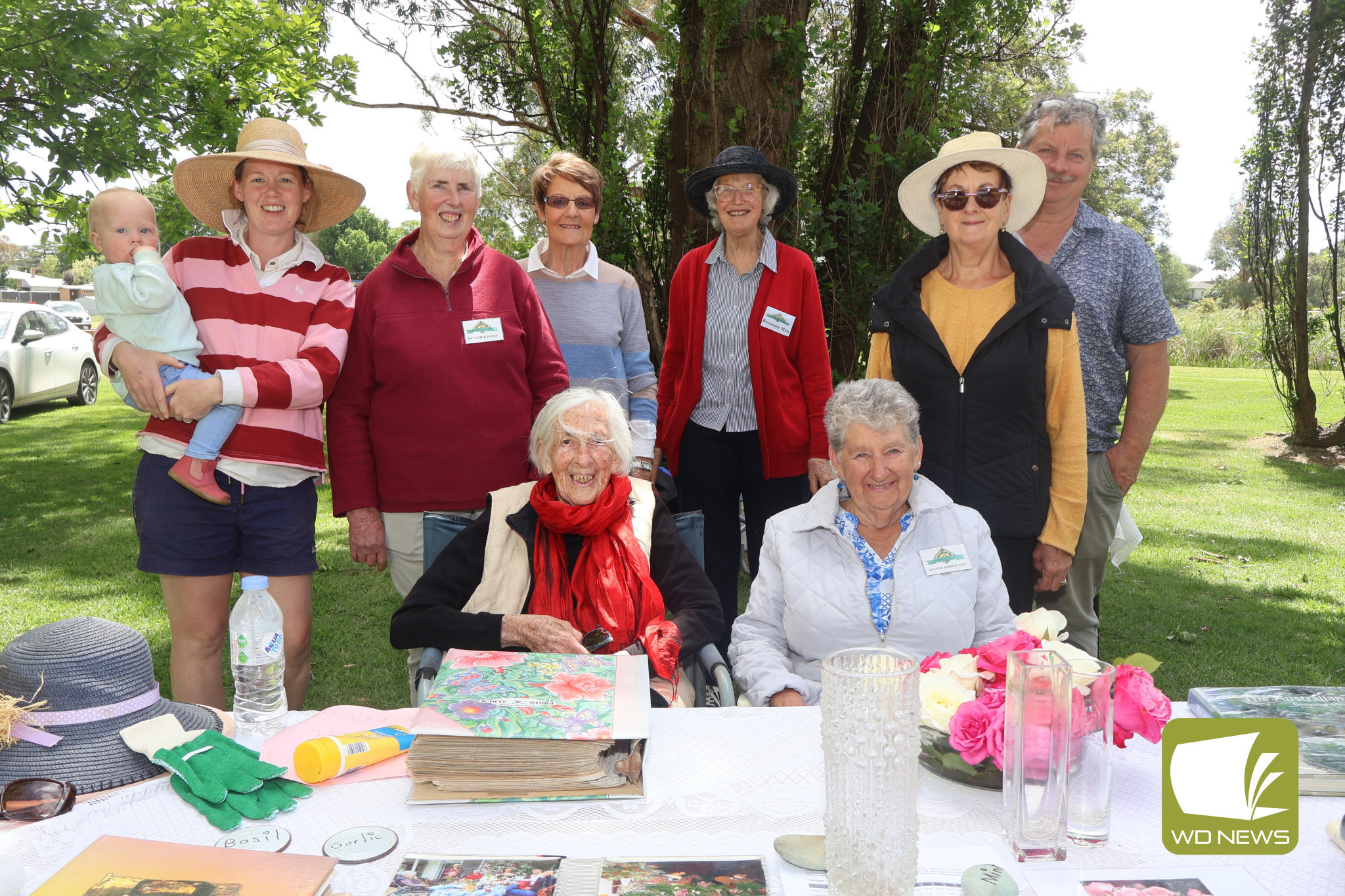 Milestone: Members of the Mortlake Garden Club were among those joining the celebration at Tea Tree Lake over the weekend.