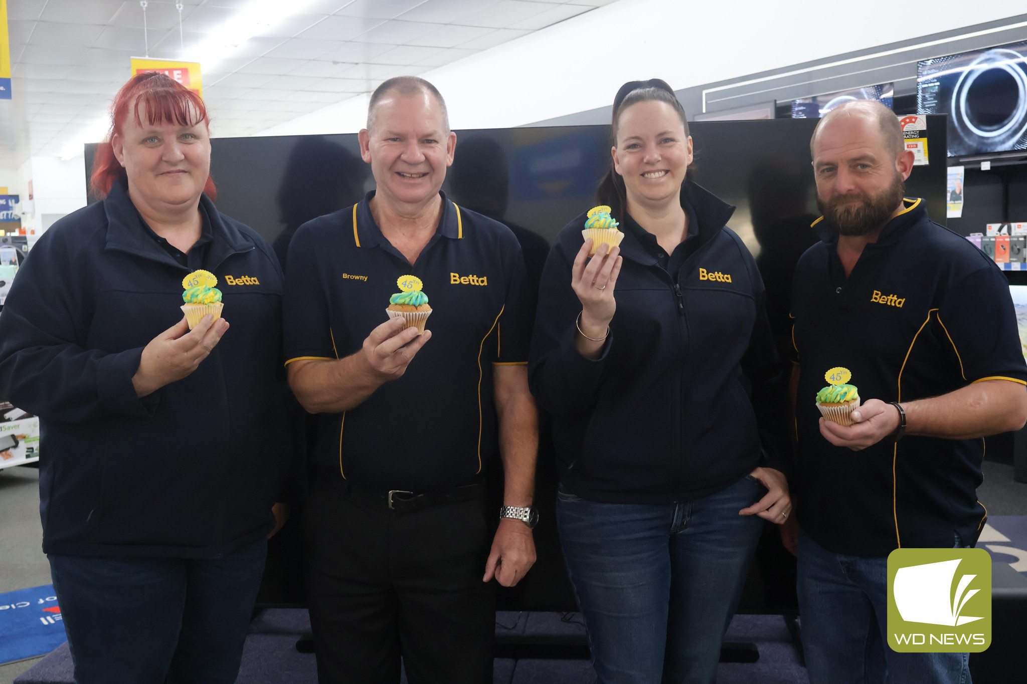 Dedication: Dean (Browny) Brown (second from left) has worked for Betta through a location change and different owners since he began in 1979.