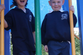 Preps Kit and Dustyn started at Lismore Primary School last week, with plenty of energy for the new year.