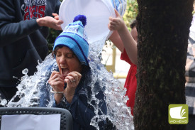 Hampden P-12 principal Kylie Carter was among those to brave the challenge.