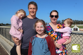 Trackside: Jamie and Lisa Barry enjoyed a day at the races with their kids, Lahni, Emmalee and Pippa.