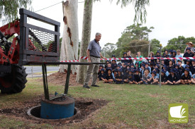 Children from Timboon P-12 school were excited about the time capsule being revealed.