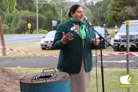 Lions Club district governor Michelle Challis attended the lifting of the time capsule, honouring the occasion.