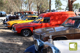 Vintage cars were popular for attendees to stop and admire.