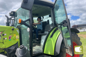 Marni Thomson was excited to check out a tractor on the day.