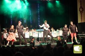 Festive rock: Demby McKenzie, accompanied by the Pertobe Rockers, performed a festive version of a 50s rock and roll classic.