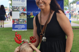 Some attendees were decked out in festive wear, such as Charles Munnis and his mother Sarah.