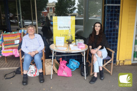 A number of stalls were held on the street and under the elms, including Dianne Cleaver and Shaye Herron’s stall which was raising funds for cancer research.