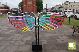 Light Up Camperdown featured a debut of ab collection of neon lights, ranging from decorative like these wings to festive characters and symbols.