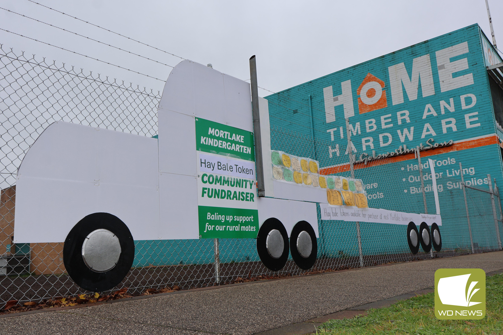 The ‘haybale tokens’ being sold at stores throughout Mortlake will be collected and placed on the back of a creatively designed truck on Mortlake’s main street as part of Mortlake Kindergarten’s fundraiser.