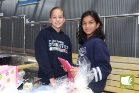 All smiles: Georgina Blackford and Angeline Richard were among the stallholders.