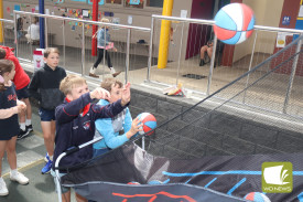 Hoops: Jackson Irving and Hamish Messer showcased their basketball skills.