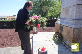 Family pride: Among those laying wreathes was a descendent of the Errey brothers, whose service was mentioned during proceedings.