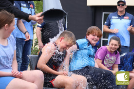 Courage: Cobden Primary School student Charlie Dunn organised the ice bucket challenge, as the cause hits close to home for his family.