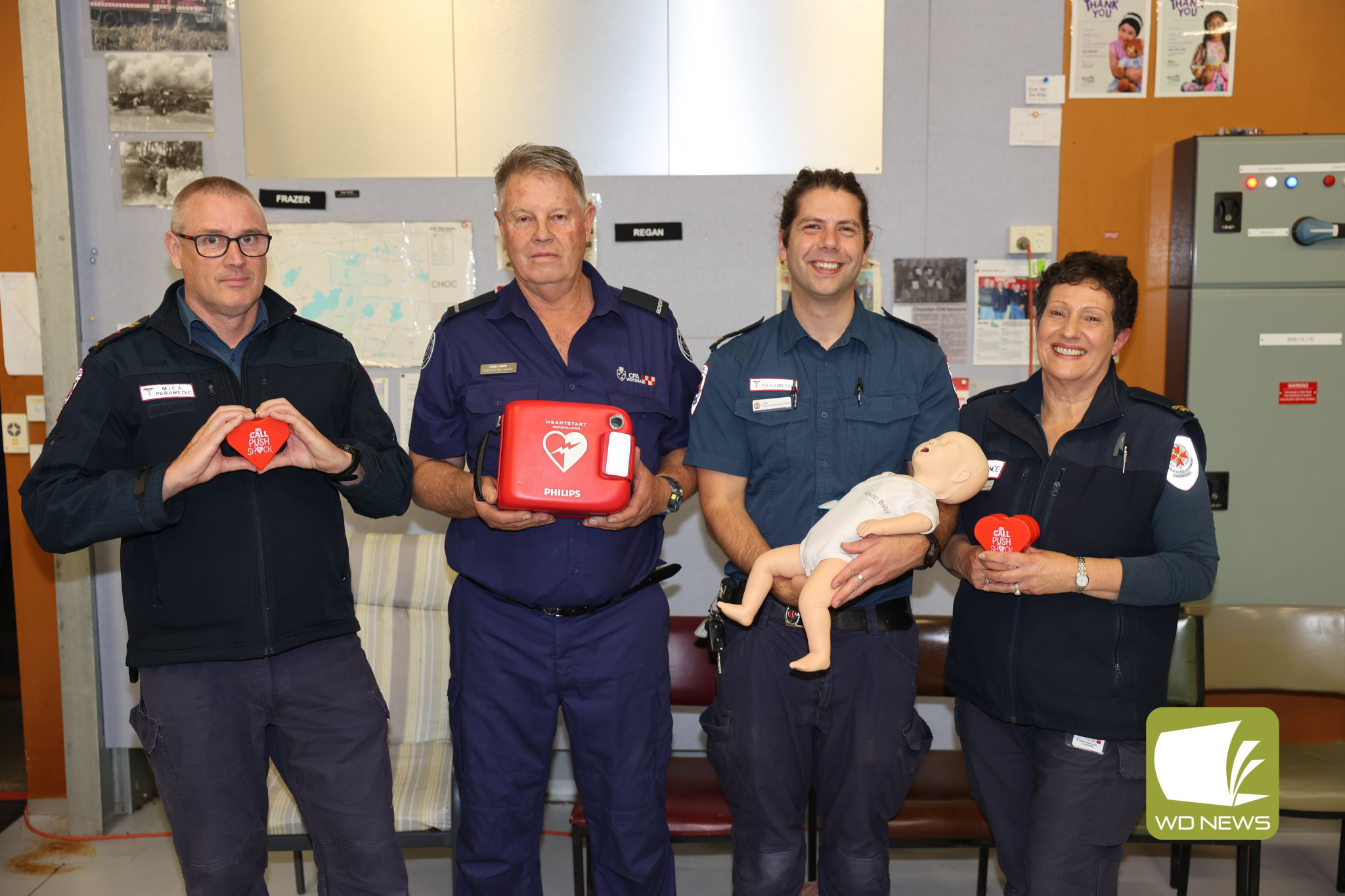 Life-saving addition: The Chocolyn Country Fire Authority brigade recently dug deep to install a new automated external defibrillator to support the community in saving lives.