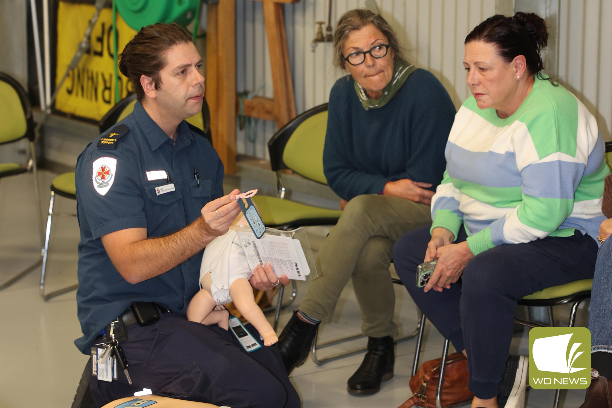 Ambulance Victoria staff also took residents through an introduction to first aid.