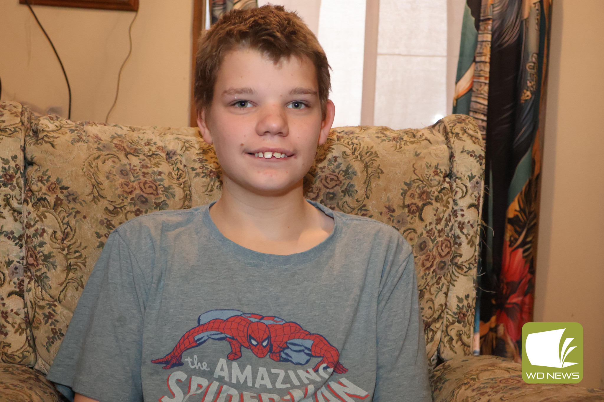 Unfair: Terang’s Izayah-Jam0es Dixon, 13, is among the Hampden P-12 students who will be spending more time on the school bus after families were informed of delays in return times.