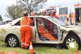 Camperdown’s State Emergency Services (SES) unit held a live demonstration of rescuing someone from their vehicle.