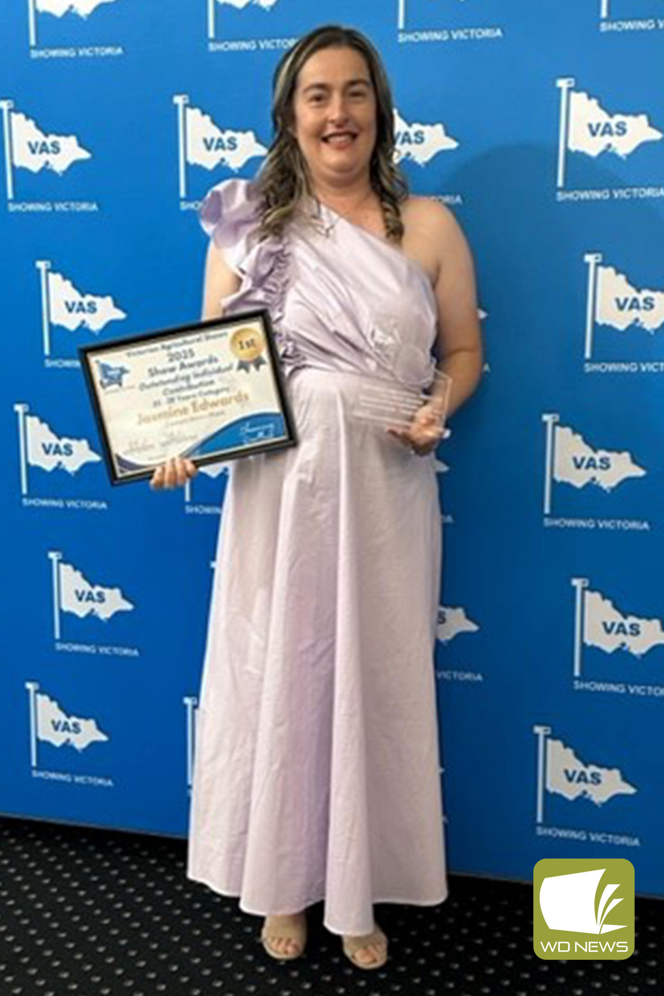Congratulations: Camperdown Pastoral and Agricultural Society member Jasmine Edwards was inspired to continue her focus on the next generation following her victory at the VAS convention dinner.