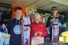 Bags galore: The Corangamite Lakers Hockey Club and Camperdown Rotary Club teamed up to sell show bags throughout the day.