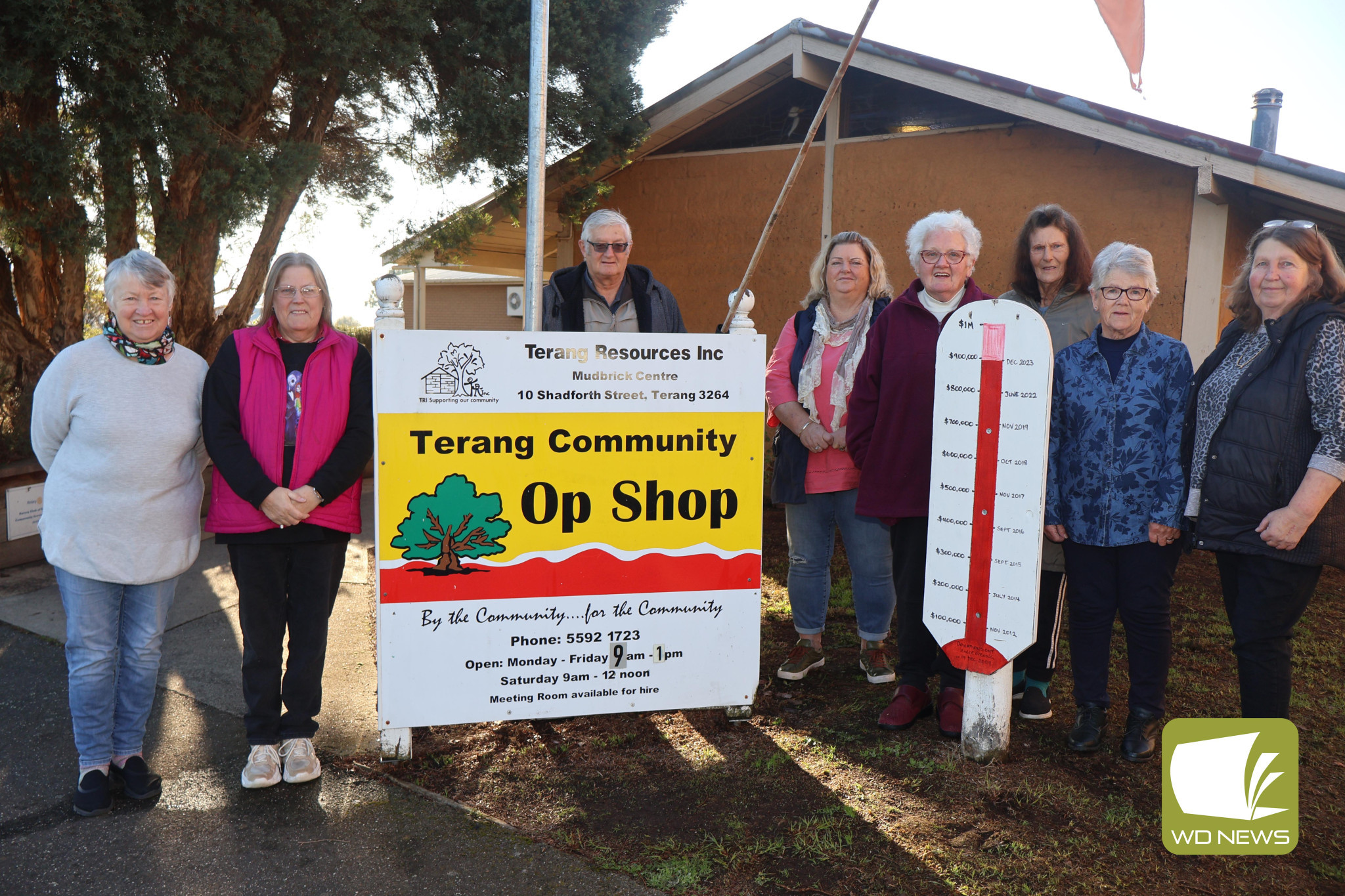 They’ve done it: The volunteers behind the Terang Community Op Shop might need some new signage after last week colouring-in the remaining space to signify $1 million given back to the community.