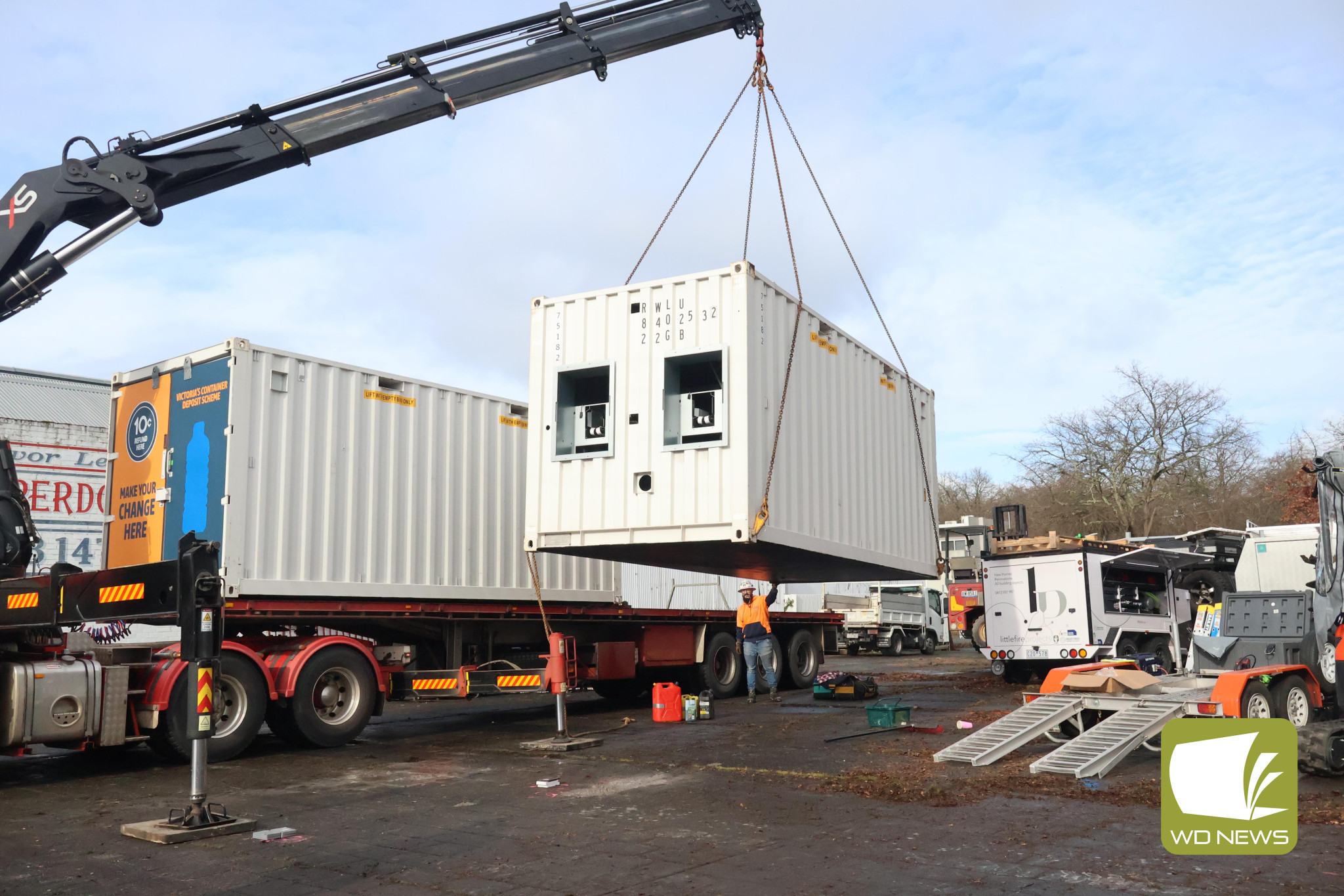 Installation works ongoing: Works have been occurring throughout the week to install the reverse vending machine in preparation for its opening at the end of the month.