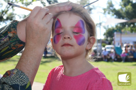 Woorndoo’s Ellie Warner was among those getting their face painted.