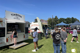 Ice cream proved popular with the young and old alike.