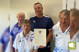 Club Fours champions Gertie MacDonald, David McNicoll, Val Smith and Leo Smith.