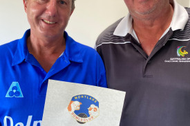 Men’s pairs champions Darren Grant and Colin Goldsworthy.