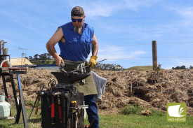 Fire it up: The Sanity Factory’s Peter Green brought his talents to the Noorat Show, giving attendees an up-close look at his blacksmithing skills during a series of demonstrations.