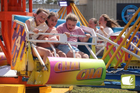 Moving at speed: The rides were again a hit with thrill seekers at the Noorat Show.