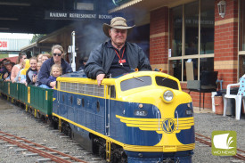 Family-friendly: A ride cost just $1 over the weekend, in an homage to the price of a ticket when the Cobden Miniature Railway opened 30 years ago.